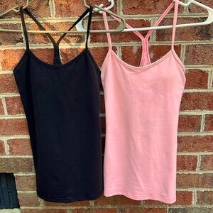 Lulu lemon pink and black size 4 tanks